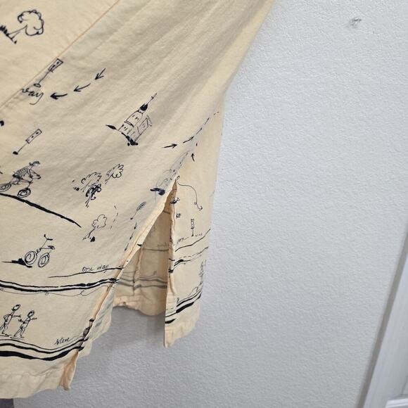 Dressing Clio Petites Women's 1990's Vintage Yellow Print Maxi Dress Size M Slit - Picture 4 of 11